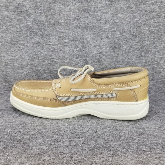 ✅Bert Pulitzer Men's 7.5 Tan Leather Sneakers Sail-Boat Deck-Hand Work Shoes - Picture 11 of 11